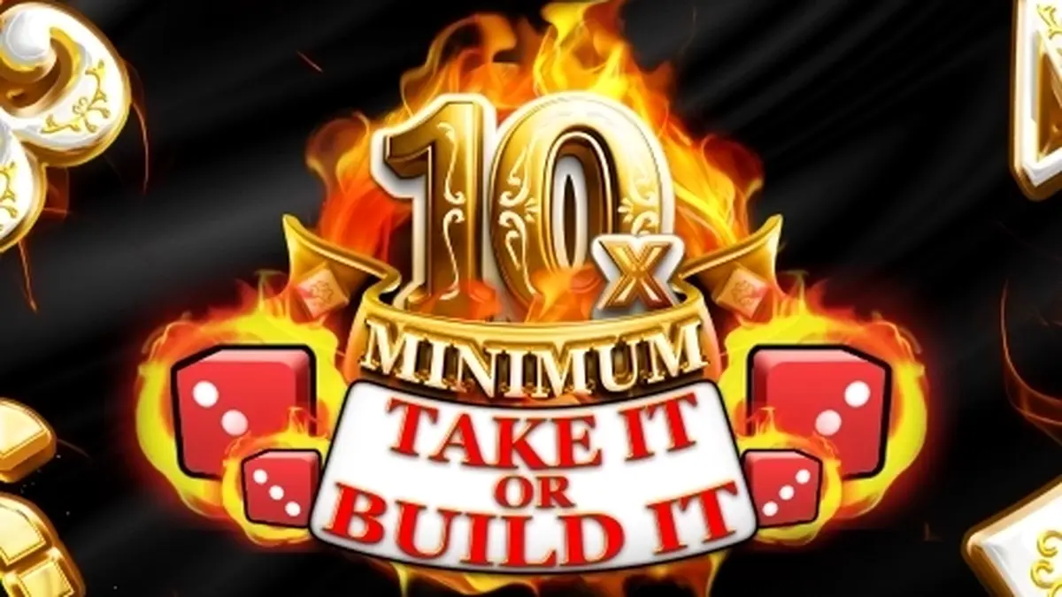 Interface do jogo de slot 10x Minimum Take It or Build It